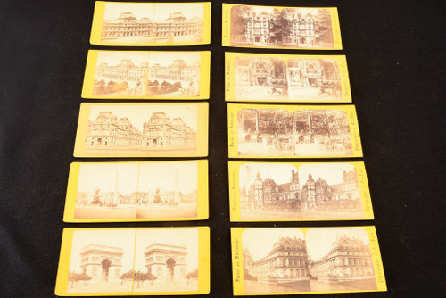 France Stereoscope Stereo View Card Lot of 10 6¾ x 3³/₈" Antique V253