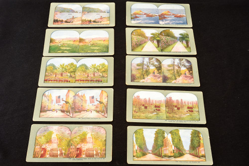 California Stereoscope Stereo View Card Lot of 10 - 7 x 3½" Antique V24