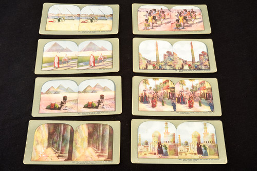 Egypt Stereoscope Stereo View Card Lot of 8 - 7 x 3½" Antique V21