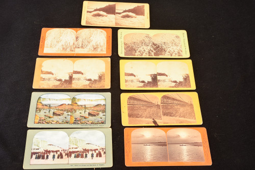 Niagara Falls Stereoscope Stereo View Card Lot of 9 - 7 x 3½" Antique V22