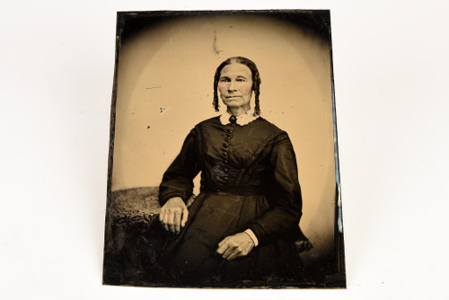 Tintype 5x7 Inch - Seated Older Woman Victorian Antique Photo V21