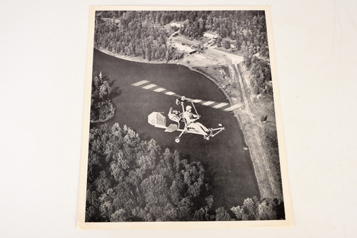 1968 8x10 Photo Print - Bensen Gyrocopter Flying Over Water V23