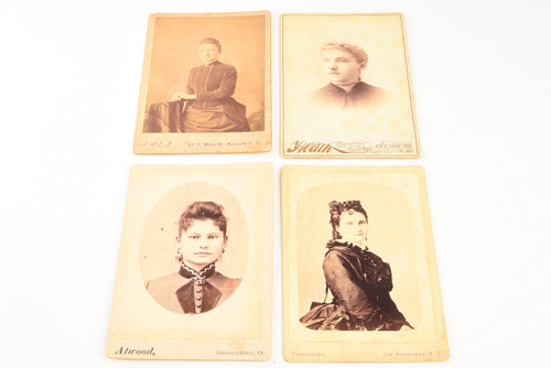 Late 1800s Cabinet Card Albumen Photo 4¼x6½ - Lot of 4 - Victorian Women V24