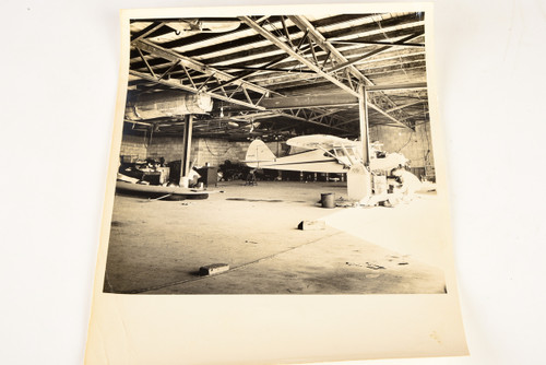 1940s 8x10'' Gelatin Silver Photo - Monocoupe 90 Aircraft in Workshop V28
