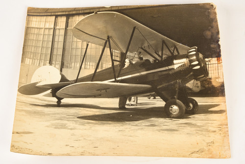 1930s 9¾x8'' Gelatin Silver Photo - Waco PCF-2 Biplane Aircraft V29