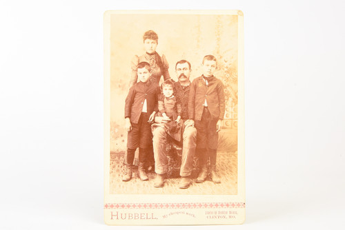 Late 1800s Cabinet Card 4¼x6½'' Albumen Photo - Sharp Family Portrait V22