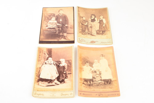 Late 1800s Cabinet Card Albumen Photo 4¼x6½ - Lot of 4 - Victorian Children V29