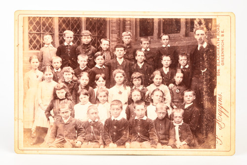 Late 1800s Cabinet Card 6½x4¼'' Albumen Photo - Grade School Class Portrait V25