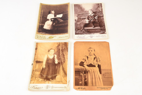 Late 1800s Cabinet Card Albumen Photo 4¼x6½ - Lot of 4 - Victorian Children V20