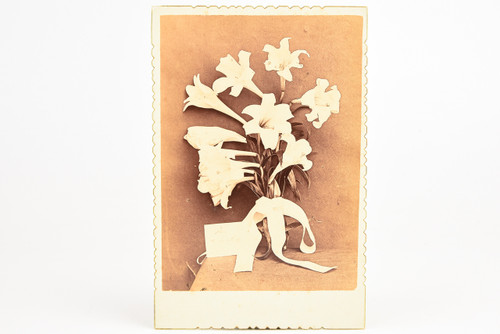 1890s Cabinet Card 4¼x6½'' Albumen Photo - Mother's Funeral Flowers V25