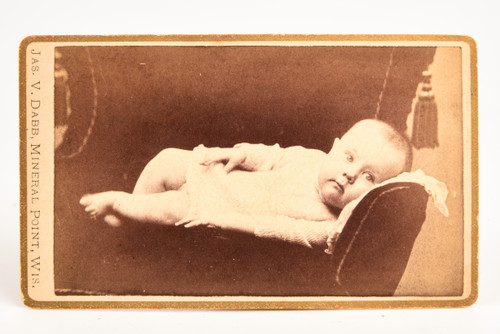 1860s CDV Carte-de-visite Albumen Photo - Lounging Victorian Baby V23