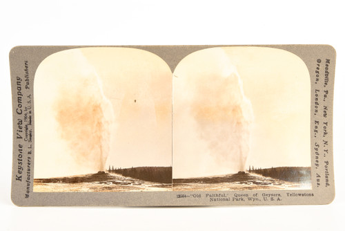 1904 Keystone Stereoview Photo 7x3½" - Old Faithful Queen of Geysers V21