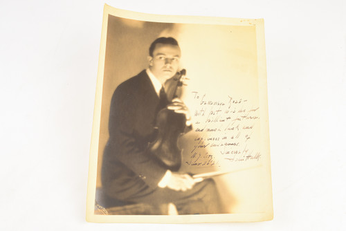 1920s Photo 8x10" - Portrait of Violinist with Handwritten Inscription V20
