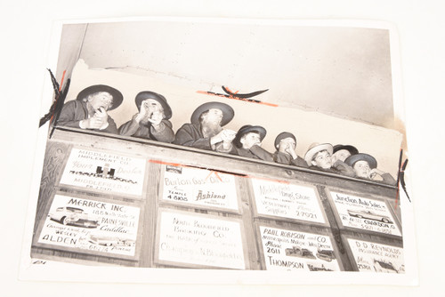 1958 Press Photo 9¼x7" - Amish Men at Auction with Local Ohio AdvertisingV29