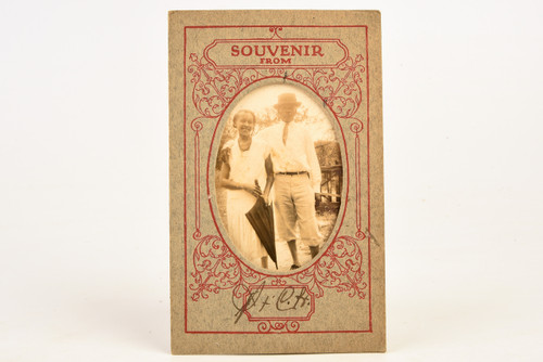 1920s Silver Gelatin Souvenir Photo 3½x5½'' - African American Couple V27