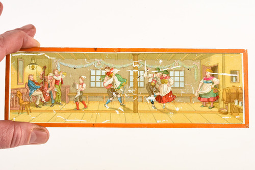 Late 1800s Magic Lantern Slide - 9⅜x3⅛" - Traditional Bavarian Tavern Scene V21