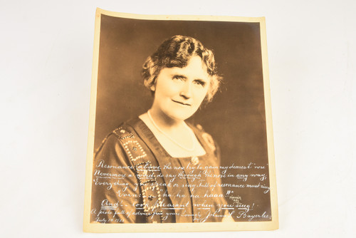 1920s Photo 8x10" - Portrait of Singing Teacher with Handwritten Inscription V21