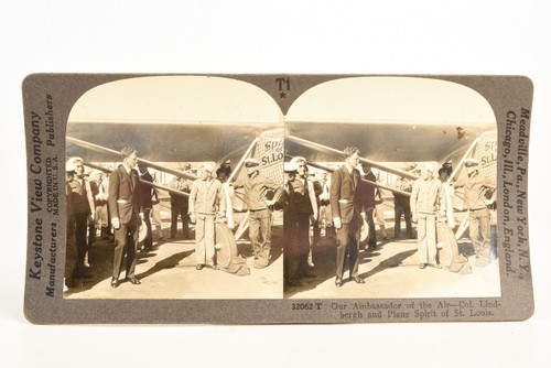 Keystone Stereoview Photo - Charles Lindbergh & Spirit of St. Louis V28