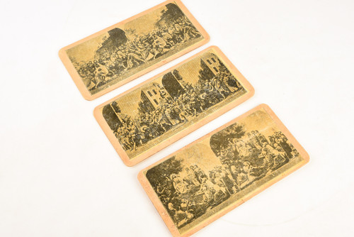 Early 1900s W. Dyniewicz Stereoview 6⅝x3⅜" - Lot of 3 Biblical Scenes V24