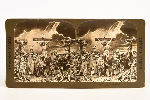 Early 1900s Stereoview 7x3½" - Crucifixion of Jesus From Passion Play V22