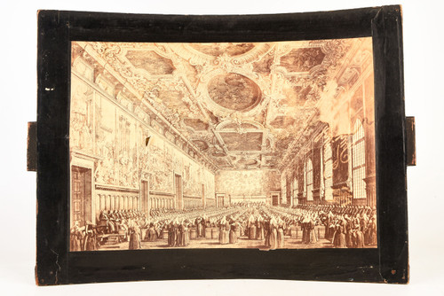 Late 1800s Megalethoscope Albumen Photo Slide 17½x11¾" - Doge's Palace Italy V24