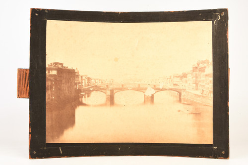 Late 1800s Megalethoscope Albumen Photo Slide 17½x11¾" - Florence, Italy V20