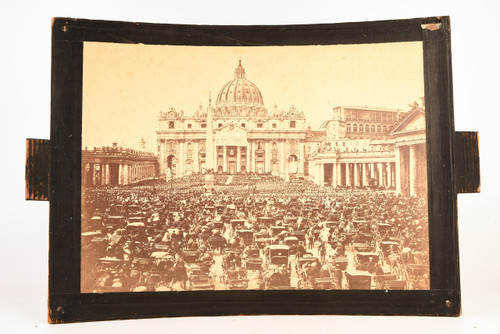 Late 1800s Megalethoscope Albumen Photo Slide 17½x11¾" - Easter Sunday Rome V29