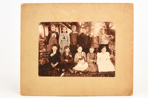 Late 1800s Mounted Albumen Print 5¾x4¾'' - Children Group Shot Class Photo V21
