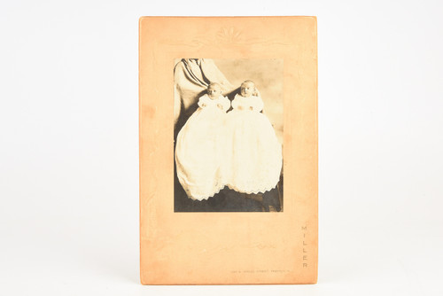 Early 1900s Mounted Silver Gelatin Print 6x9'' - Hidden Mother with Twins V25