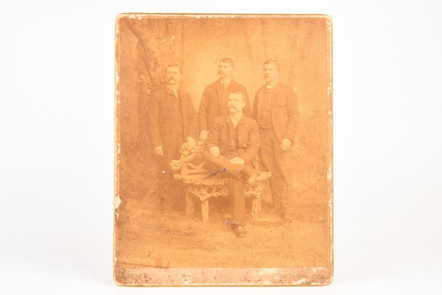 1880s Mounted Albumen Print 8x10 - Studio Portrait of 4 Victorian Gentlemen V29