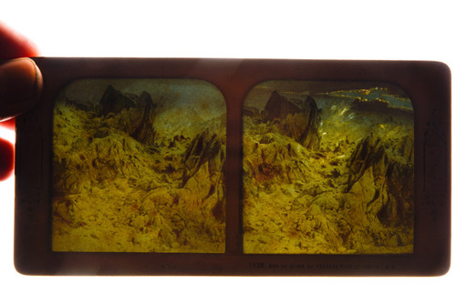 Mer de Glace au Chapeau - 1860s French Tissue Stereo View Card - 7x3½" V27