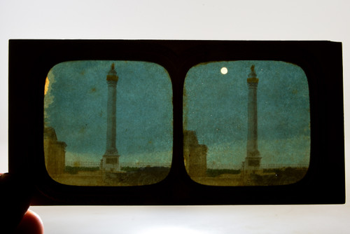 Column of Napoleon France - 1860s French Tissue Stereo View Card - 7x3⅜" V26