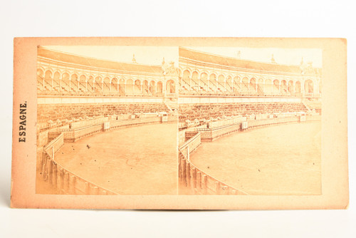 1880s Stereoview Photo 6⅞x3⅝" - Real Maestranza Bullring Seville Spain V20