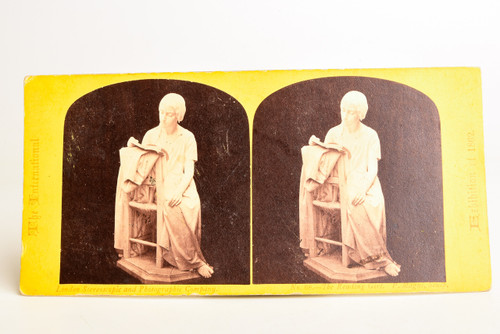 1862 Stereoview Photo 6⅞x3¼" - The Reading Girl London International Exhibition