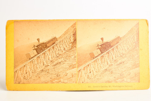 1870s Kilburn Stereoview Photo 7x3½ - Jacobs Ladder Mt Washington Railway NH V21