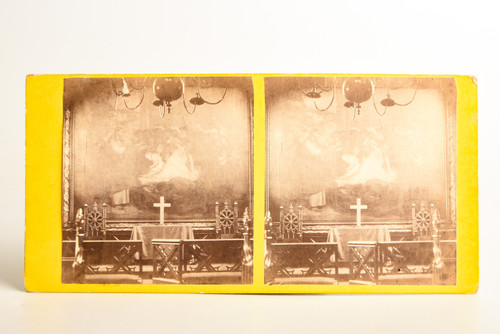 1870s Stereoview Photo 6⅞x3¼'' - Church Interior w Raphael's Transfiguration V20
