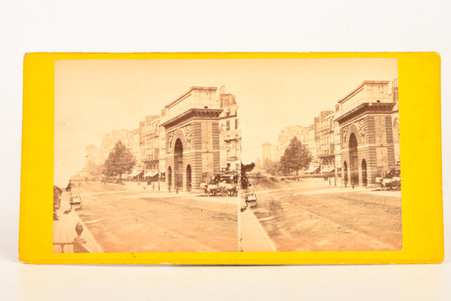 1870s Stereoview Photo 6⅞x3½ - Porte Saint-Martin Parisian Monument Paris V26