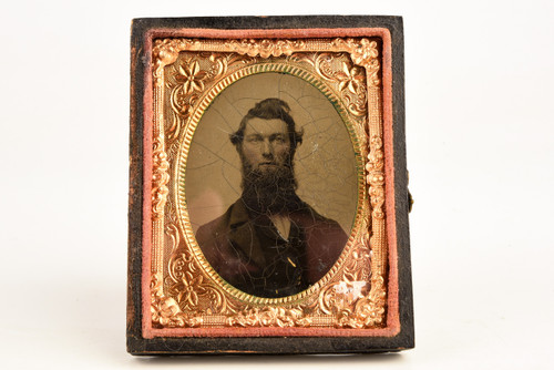 Tintype - Breaded Gentleman in Half 1/9 Plate Wood Composite Case V22