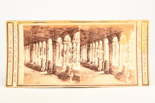 1870s Stereoview Photo - Cloister of the Basilica of Saint Paul Rome Italy V27