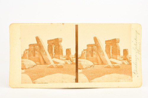 1860s Stereoview Albumen Photo 6¾x3⅜" Stonehenge Salisbury Wiltshire England V25