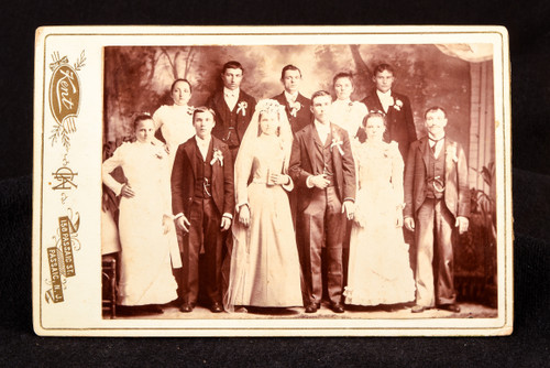 1890s Cabinet Card 6½x4¼ Photo - Studio Wedding Party Portrait V23