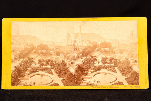 Victoria Square Montreal Canada Stereoview Photo Card By J.G. Parks 1880s V25