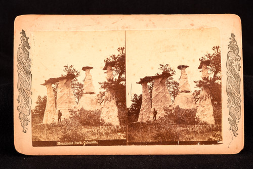 Monument Park Colorado Hoodoo Rock Formations Mammoth Stereoview 1880s V29