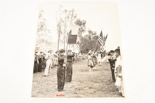 1959 Press Photo Boy & Girl Scouts 4th of July Mexican Parade 8x10 V27