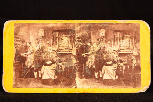 Stereoview Photo Threading a Needle Victorian Genre Scene Family Antique V20