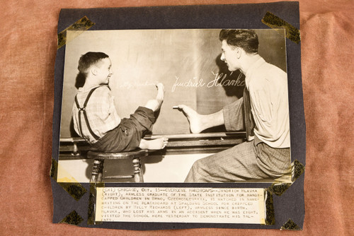 Armless Jindrich Hlavka & Billy Richards Handicap School 1947 AP Wire Photo V39