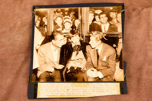Humphrey Bogart Evelyn Keyes Danny Kaye Airport 1947 AP Wire Photo V36
