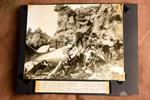 Castle Rock CO C-47 Army Transport Plane Crash Wreckage 1947 AP Wire Photo V33