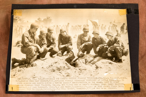 1947 AP Wire Photo Marine Assault Demo Foxhole Little Creek Virginia Middies V32