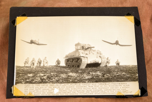 1947 AP Wire Photo Marine Air Reserve Exercise Sherman Tank El Toro Base V36